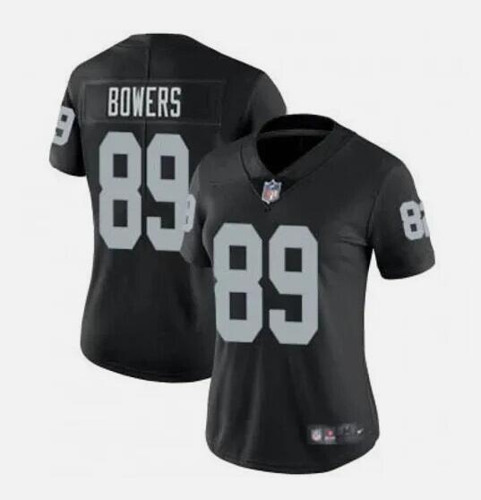 Women's Las Vegas Raiders #89 Brock Bowers Black Vapor Stitched Football Jersey(Run Small)